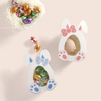 10шт 2024 Великденски Подарък кутия Сладки Яйца Заек Бонбони Закуски САМ, Опаковки, кутии честит Великден Бижута Сувенири за Партита Аксесоари