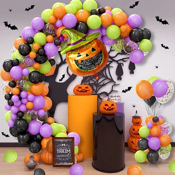124x Страховито балон от майларовой тиква за партита за Хелоуин, украса за рожден Ден на Хелоуин, както е показано на фигура