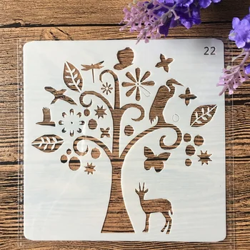 13см дърво елен занаяти наслояване шаблони стенни живопис скрапбук за оцветяване релеф албум декоративен модел карта