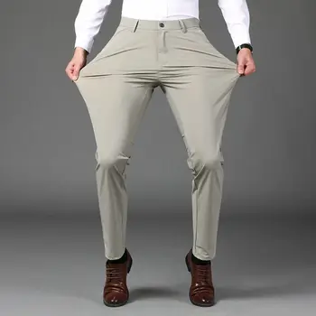 2023 Пролет Есен Дизайн Мъжки Ежедневни Панталони На Тънки Памучни Панталони Прави Панталони Мъжка Мода Участък Бизнес Плюс Размер P151