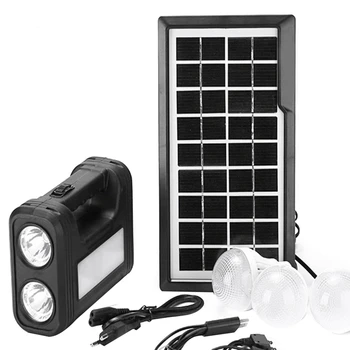 3,5 W Соларен панел, комплект от 3 лампи, фенерче, Енергоспестяващ Слънчева светлина, външна Акумулаторна светодиодна лампа за помещения
