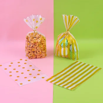 50шт Пластмасови опаковки за бисквити Опаковка за бисквити и бонбони Прозрачен пакет за сватба, рожден ден, печене, пакетиране със собствените си ръце 15x25 см
