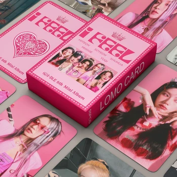 55шт Фотокарточек Kpop Idol GIDLE I Feel Албум Lomo Cards (G) I-DLE Girls I Burn Фотокарточка Minnie Картичка за Подарък на Феновете