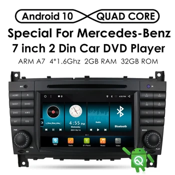 Android Авторадио Carplay GPS DVD-плеър за Mercedes Benz W203 2004-2007 W209 2005-2011 CLC W203 RDS Стерео Мултимедия