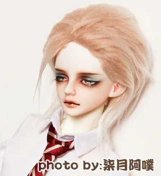 BJD.SD кукла костюм 1/3 от 1/4 от размера на чичо си, имитация на мохера, дълга светло шампанский цвят, бял/аксесоари за кукли с коса на главата