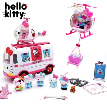 Hello Kitty Детски играчки Аниме Хеликоптер за спешна помощ Играчка Симулатор Спасителен самолет Ролева игра е Образователна игра Подарък на едно момиче за рожден Ден