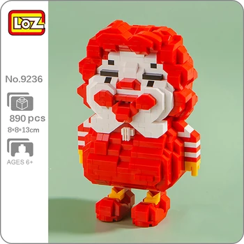 LOZ 9236 Карикатура Дебел Клоун, Смешник Червена Усмивка на Чичо Кукла Star Модел DIY Мини Диамантени Блокове Тухли Строителна Играчка за Деца без Кутия