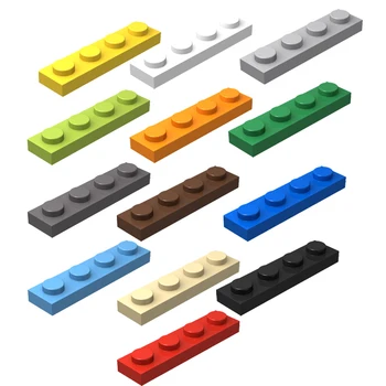 MOC 3710 Събира частици, аксесоари и компоненти, обикновена дъска 1x4 дървен материал, 40ШТ тухли, цветни строителни блокчета, развивающий играчка град
