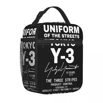 Yohji Yamamoto Изолирано чанта за обяд Black 3Y Food Fashion Box Охладител Thermal Lunch Box School