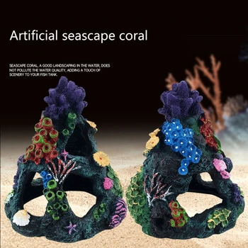 Аквариуми от цветна смола CoralReef, микроландшафт, украшение от сочни растения, Пейзаж оформяне на скалисти хълмове