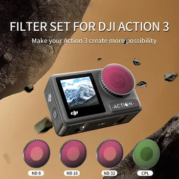 Актуализиран Комплект Филтри HD Оптично Стъкло Филтър ND8 ND16 ND32 CPL Комплект Филтри За Обектив Протектор За Аксесоари на Камерата DJI Action 4