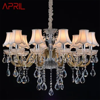 Апрельская полилей в европейски стил, led подвесное осветление, луксозни декоративни осветителни тела за дома зала