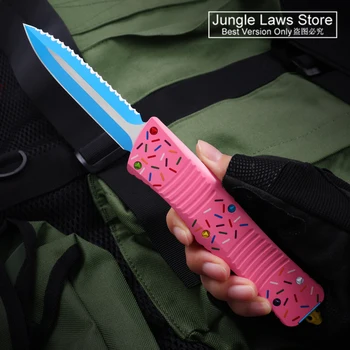 Боен Нож Troodon за Десерт warrior Micro OTF Tech Knife С Зазубренным Острие EDC за Самозащита, джобни Ножчета