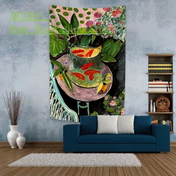 Гоблен Анри Матис, фон с принтом в стил fauve, Стенни покрития, декорация за дома в спалнята, одеало за диван