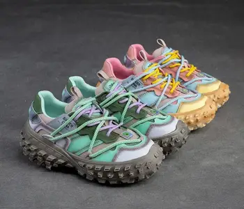 Дамски дишаща устойчива на плъзгане градинска обувки от естествена кожа, дамски маратонки за ходене, маратонки за бягане