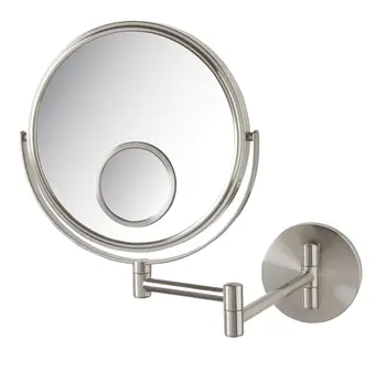 Двустранно управляемият огледало - Огледало за грим с 5-кратно увеличение и разширение на 13.5 инча - Никелевое покритие - Модел JP75010N