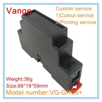 Клеммная актуално Vange разпределителните кутия 88 * 18 * 59 мм, корпус от ABS-пластмаса, корпус за din-рейки