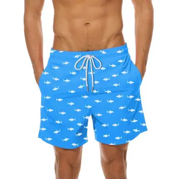 Летни мъжки плажни шорти, бързо съхнещи топене вкара с подплата, дъска за сърф, къси
