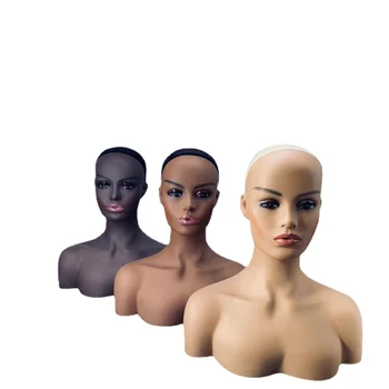 Модел на главата от PVC в новия европейски и американски стил, модел на главата с двойно рамо, Перука, Шапка, Бижута дисплей