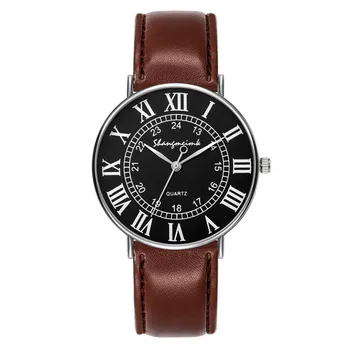 Модерен мъжки часовник от кожа сплав, кварцов часовник, Бизнес часовници, часовници с висококачествена кожена каишка на часовник-гривна 2023