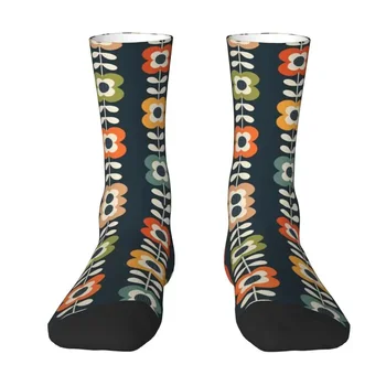 Модерни ретро цвят средата на века, цветя, мъжки чорапи за екипажа, Унисекс, Кавайная 3D печат, Богемные чорапи с цветен модел