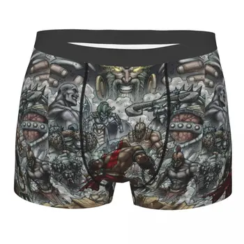 Мъжки Боксови шорти Kratos Warrior Чорапогащи, бельо от полиестер Играта God of War Мъжки Смешни гащи