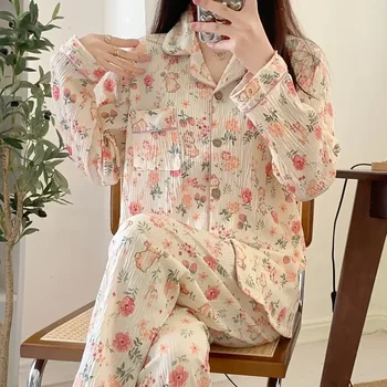 Начало Мультяшная Пижами Спалня Жени Плюс Размера На Дълга Всекидневна Дамска Пижама С Ръкав Пижами Mujer Dormir Пижама Панталони Облекло