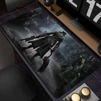 Нескользящий подложка за мишка Bloodborne, голяма игри подложка за мишка, гумена подложка за лаптоп, компютър, подложка за мишка, аксесоари за настолни постелки PC Gamer с фиксирующимся ръба