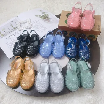 Нови летни модни детски римски сандали Mini Мелиса за момичета и момчета, класически желейная обувки, Ежедневни облекла, Меки сандали HMI117