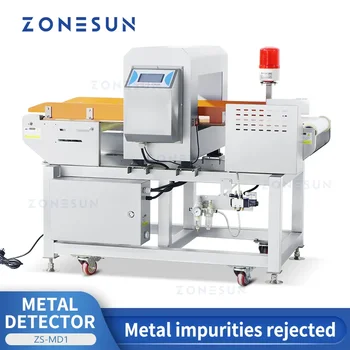 Оборудване за хранително-вкусовата промишленост ZONESUN метал Детектор за проверка на примеси желязна цветен стомана, отбракованный контейнер за отбраковки на хранителни продукти
