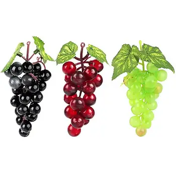 Окачен изкуствен грозде и Изкуствени плодове, с ръцете си Пластмасови фалшиви плодове за дома Коледна украса на градината, за да проверите за сватбени партита