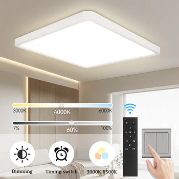 Плафониери Dimmable Led за Спални с Дистанционно Управление Блясък Panel Лампа за Дневна Home-Appliancet Ceil Lighting