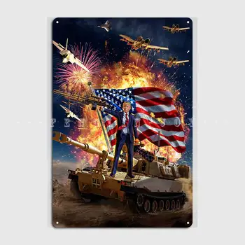 Президентът на САЩ Доналд Тръмп Метална Табела Кино Кухня Стенопис Ретро Постер Лидице Знак Плакат