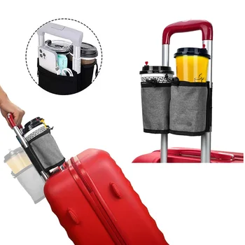 Пътен поставка за чаши за съхранение на багаж, здрав ръчен пътен куфар, чанта за напитки, пътен поставка за чаши, чанта за съхранение, подходяща за всички дръжки на куфара