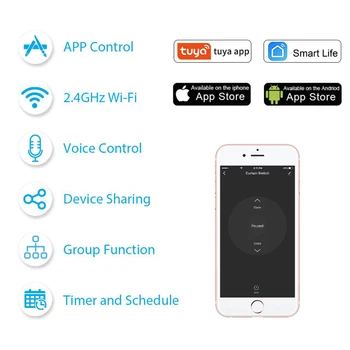 Ролетни щори Smart Life, гласово управление на щори, работа с Алекса Home Sasha превключвател за Wi-Fi Smart Life, управление на приложение 3a Hristo
