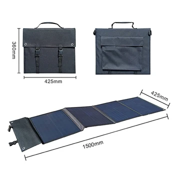 Сгъваема чанта от соларен панел с мощност 100 Вата 18, зарядно устройство с USB изход постоянен ток, Преносима Сгъваема чанта за пътуване на открито, туризъм, кампании, източник на захранване