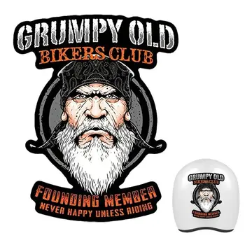 Стикер за стари колоездачи Grumpy | Етикети за мотоциклети Old Man | Стикер на предното стъкло на превозното средство Отпред и отзад, стикер на предното стъкло за мотоциклети и лодки
