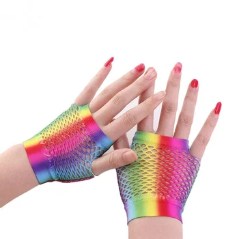 Стръмни дантелени ръкавици Нов цвят, къси ръкавици в рибарска мрежа, етикет на сватбени партита, модни ръкавици без пръсти, A540