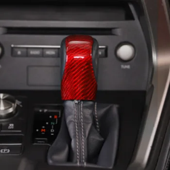 Тампон капак дръжка на скоростния на колата е от въглеродни влакна за Lexus NX NX200T ES 200 RX 450H IS GS (червен)
