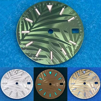 Циферблат часа 28,5 мм, синьо-зелен светлинен dial, за да се механизъм NH35 NH35A, часовници 3,0 3,8 4,2 часа