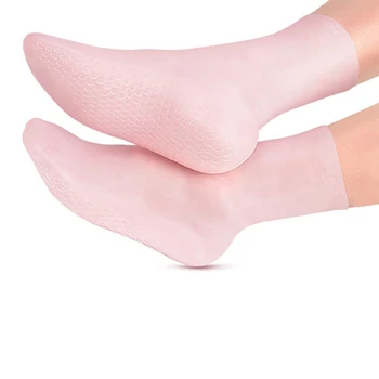 1 Чифт Чорапи за Грижа За Краката на Средния Хидратиращ Силиконов Гел Ластични Чорапи За Защита на Кожата на Краката От Напукване Чорапи за Жени, Мъже