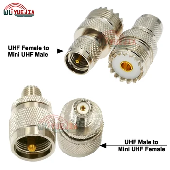 1бр Мъжки MiniUHF до штекеру UHF/plug UHF до Штекеру MiniUHF Адаптер RF Коаксиален Конектор с Високо Качество 50 ома Месинг настоящата никел