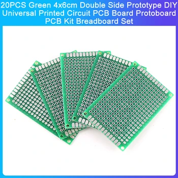 20PCS Зелен 4x6 cm Двустранен Прототип САМ Универсална Печатна платка PCB Protoboard Комплект печатни платки Набор от макетных платки
