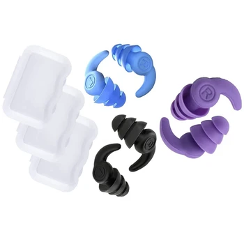 3 чифта силиконови затычек за уши, водоустойчив тапи за уши за плуване за възрастни, за многократна употреба силиконови тапи за уши за плувци