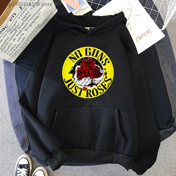 Guns N Roses Качулки Музикална Група Блузи за Жени Зима / Пролет Мъжки Дрехи, Пуловери С дълъг ръкав Heavy Mental Kpop С качулка