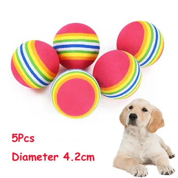 Rainbow EVA Играчки за кучета Топката Интерактивна игра за кучета Дъвчене Дрънкалка Драскотина EVA Топката Интерактивни топки за никнене на млечни зъби, Играчки за домашни любимци, Аксесоари