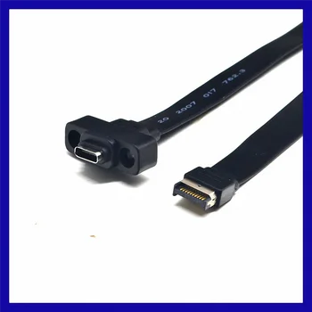 USB конектор 3.1 Type E на предния панел USB-C, кабел за разширяване Type C конектор на дънната платка на компютъра, 80 см