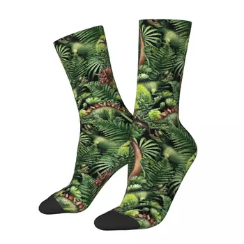 Весели забавни мъжки чорапи, ежедневни чорапи с динозавром в джунглата, скейтборд с меловыми животни, Дамски чорапи Пролет, лято, есен, Зима