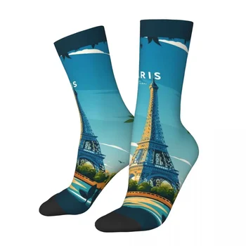 Всесезонни ежедневни чорапи унисекс France City Paris, аксесоари, чорапи с принтом, памук, прекрасни подаръци