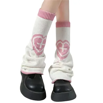 Гамаши y2k с готическа естетически модел във формата на сърце, чорапогащи, копчета за обувки, дамски чорапи с сутулостью в стил кавайной Лолита, аксесоари